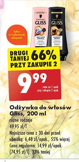 Odżywka do włosów spajająca Gliss kur hair repair split ends miracle promocja