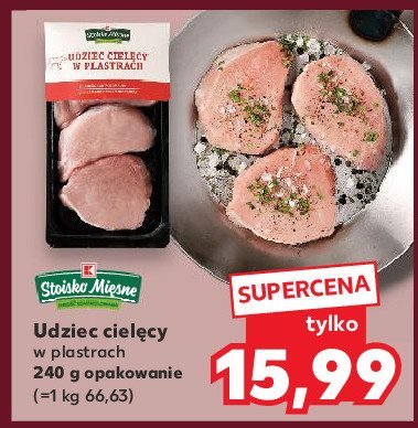 Udziec cielęcy w plastrach Stoisko mięsne promocja