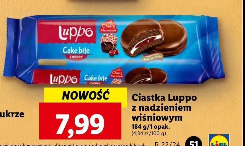 Ciastka z nadzieniem wiśniowym Luppo promocja