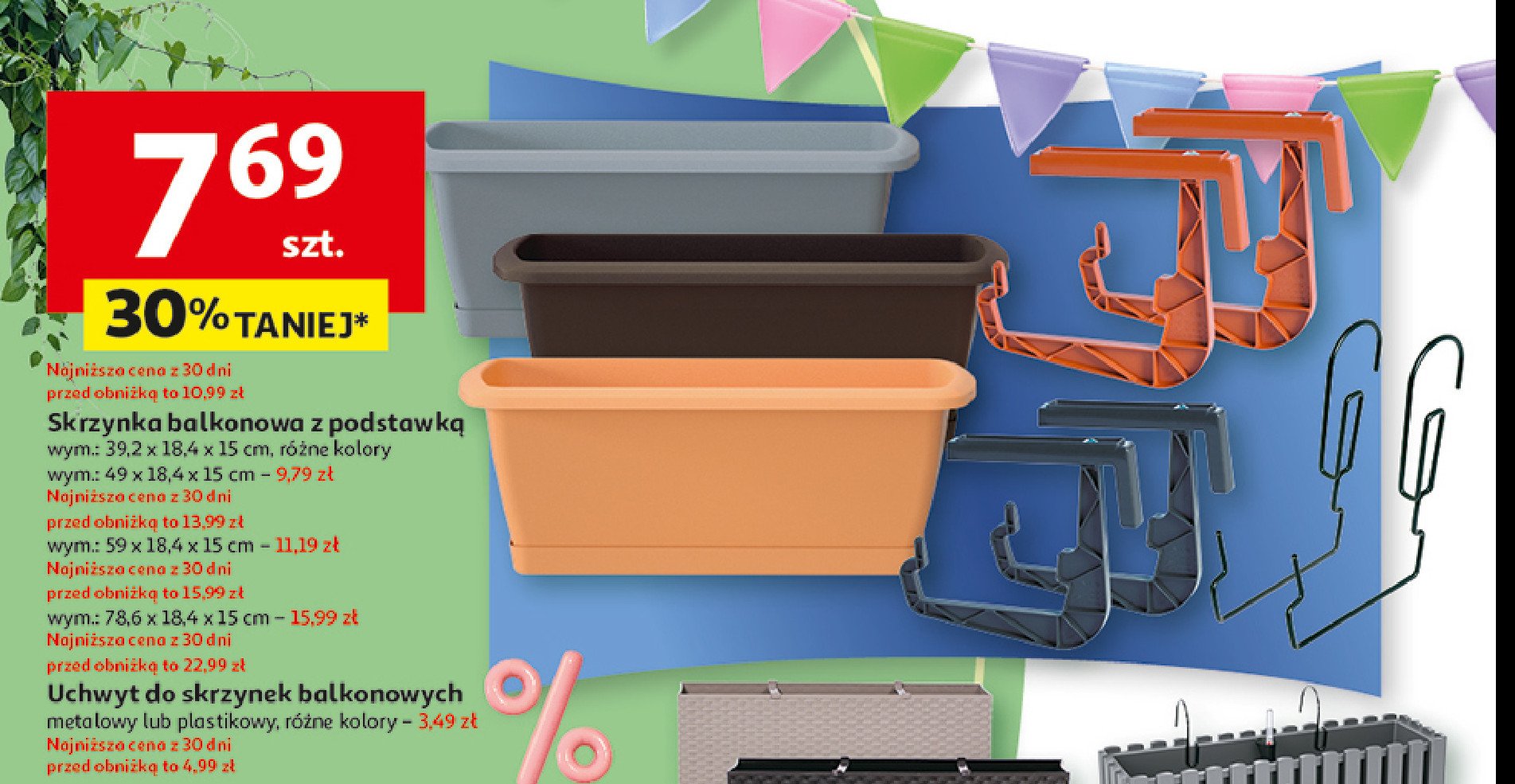 Uchwyt do skrzynek balkonowych plastikowy promocja