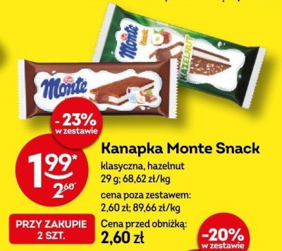 Kanapka Monte Snack klasyczna, hazelnut promocja w Żabka