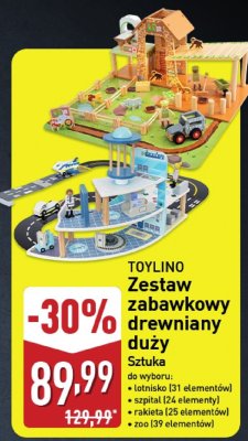 Zestaw Zabawkowy drewniany duży TOYLINO Sztuka promocja w Aldi