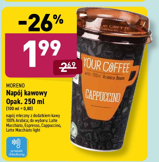Napój cappuccino Moreno your caffe promocja