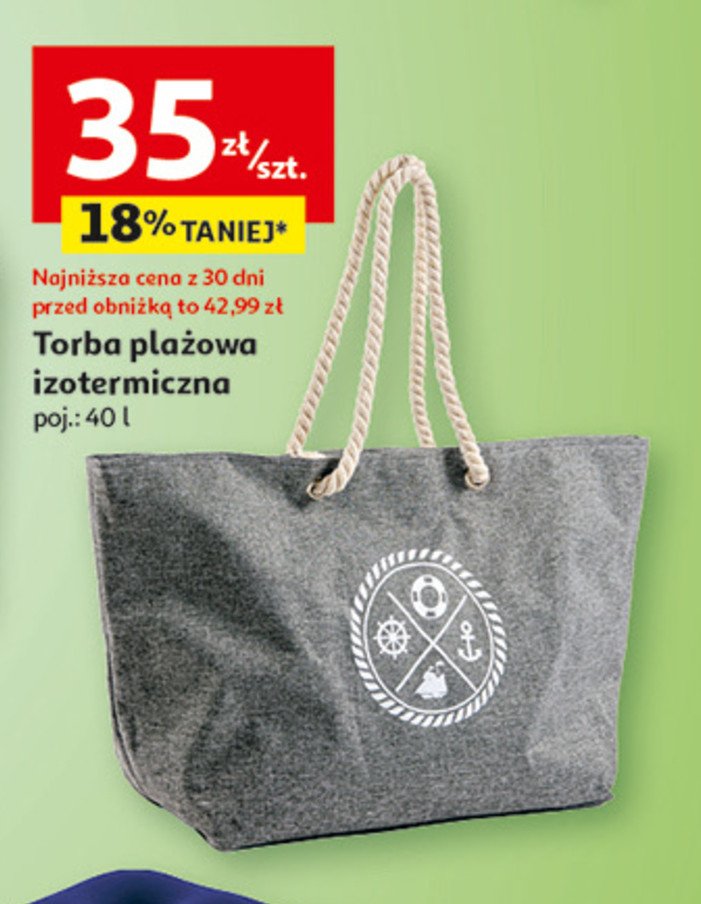 Torba plażowa izotermiczna 40 l promocja w Auchan