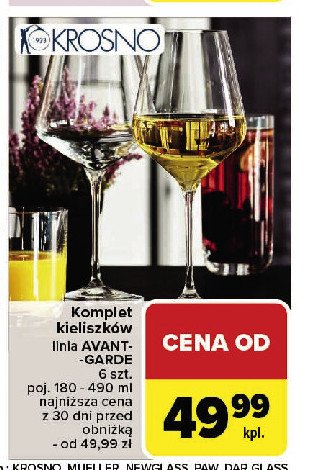 Komplet kieliszków do wina czerwonego avant garden 490 ml Krosno s.a. promocja