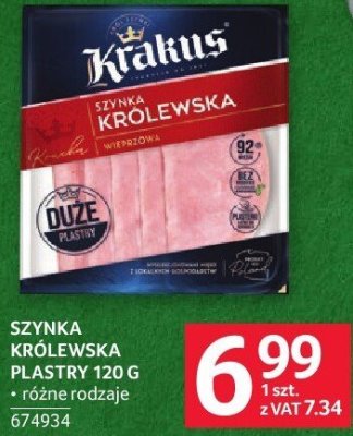 Szynka królewska plastry Krakus różne rodzaje promocja w Selgros