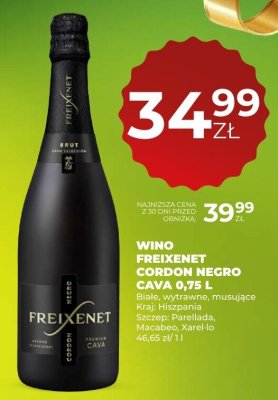 Wino Freixenet Cordon Negro Cava 0,75 L promocja w Duży Ben