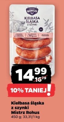 Kiełbasa śląska z szynki Mistrz Rohus promocja w Netto