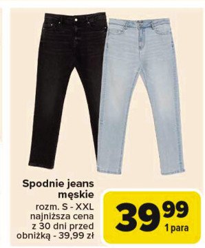 Spodnie męskie jeans s-xxl promocja w Carrefour Market