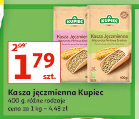 Kasza jęczmienna mazurska perłowa drobna Kupiec promocja