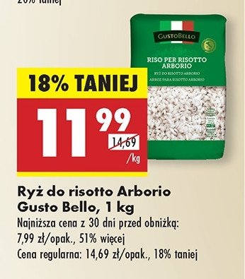 Ryż do risotto Gustobello promocja w Biedronka