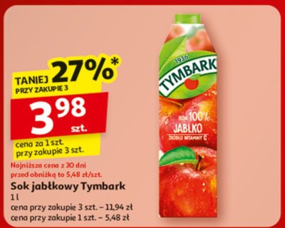 Sok jabłkowy Tymbark promocja w Auchan