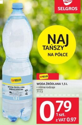 Woda źródlana 1.5 l różne rodzaje promocja w Selgros