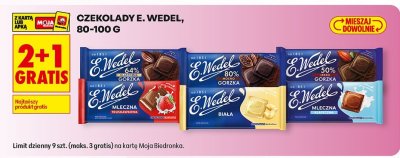 Czekolady E. Wedel, 80-100 g 2+1  promocja w Biedronka
