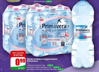 Woda źródlana niegazowana 1 l promocja w Dino