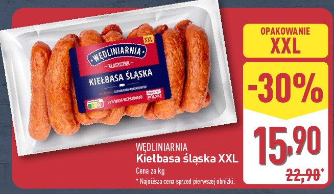 Kiełbasa ślaska Wędliniarnia promocja w Aldi