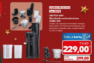 Wyciskarka wolnoobrotowa SWITCH ON SSJBK 300 promocja w Kaufland