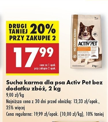 Karma dla psa z z kurczakiem Activ pet promocja