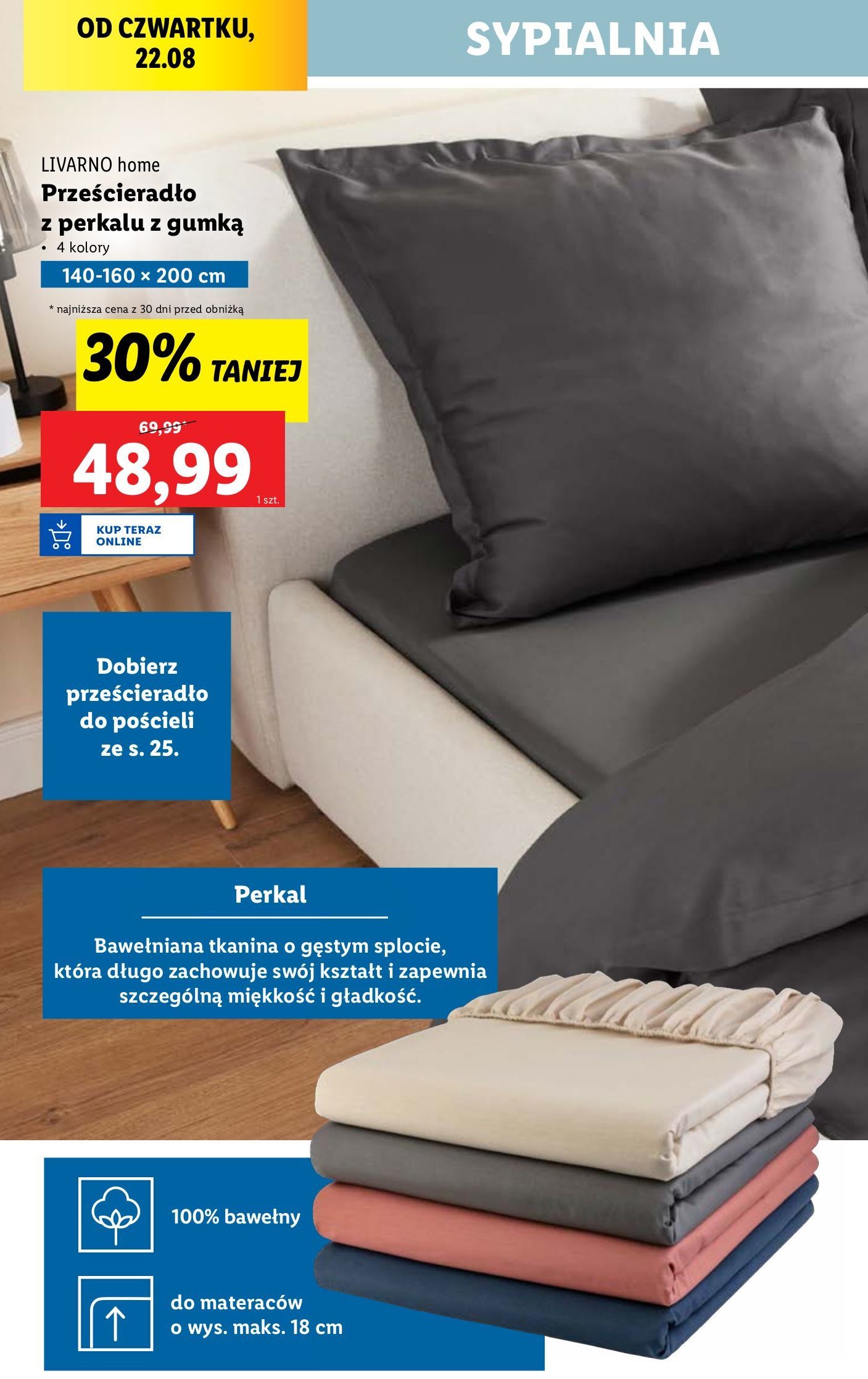 Prześcieradło z gumką z mikrowłókna 140-160 x 200 cm promocja