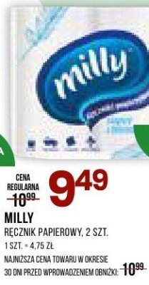 Ręcznik papierowy MILLY promocja w Drogerie Natura