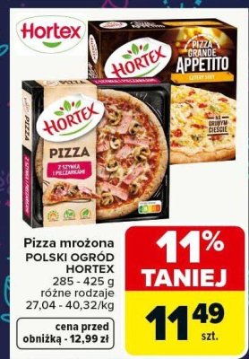 Pizza mrożona POLSKI OGRÓD HORTEX różne rodzaje promocja w Carrefour