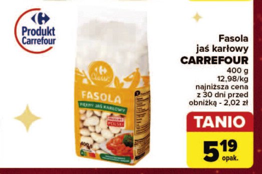 Fasola jaś karłowy Carrefour promocja w Carrefour Market