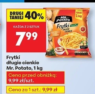 Frytki długie cienkie DRUGA -40% promocja w Biedronka