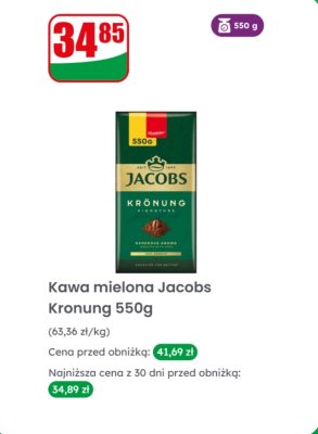 Kawa mielona  Kronung 550 g promocja w Dino