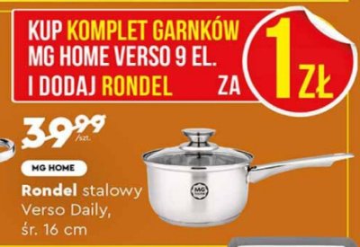 Rondel stalowy MG HOME Verso Daily śr. 16 cm promocja w Biedronka