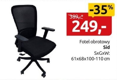 Fotel obrotowy Sid SxGxW: 61x68x100-110 cm promocja w Black Red White