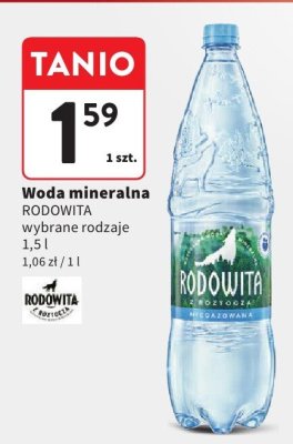 Woda mineralna RODOWITA 1,5 l promocja w Intermarche
