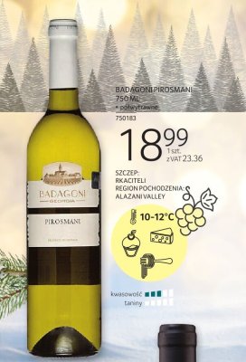 Wino Badagoni Pirosmani Rkaciteli 750 ML promocja w Selgros