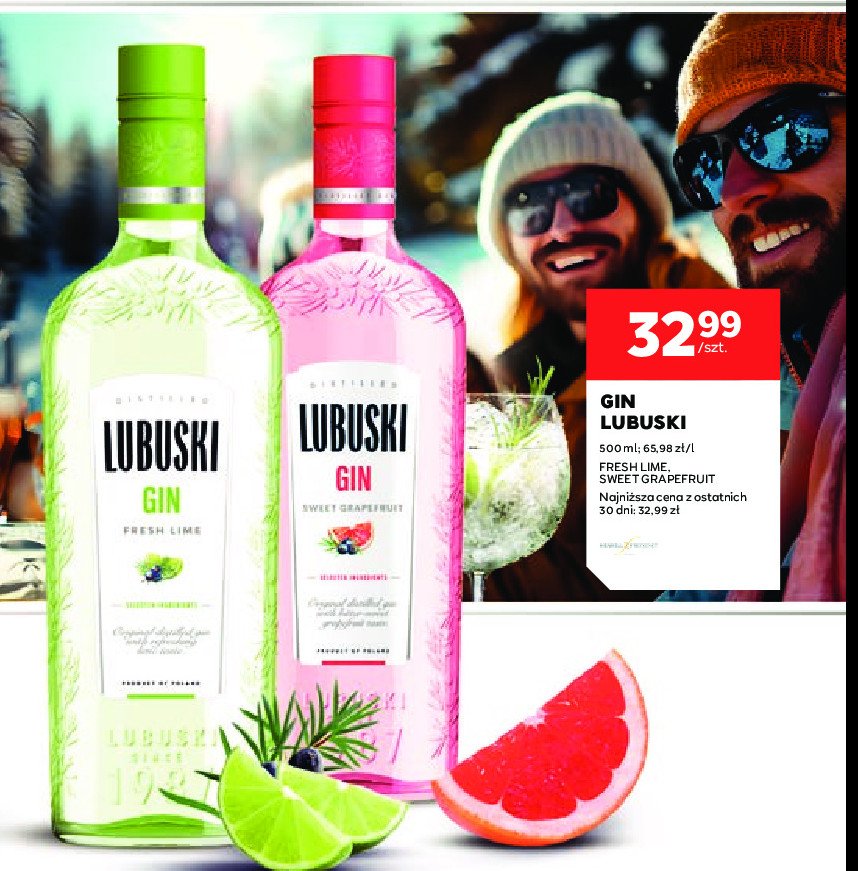 Gin Lubuski gin fresh lime promocja w Stokrotka