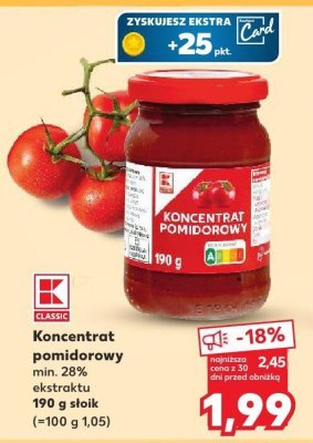 Koncentrat pomidorowy min. 28% ekstraktu promocja w Kaufland