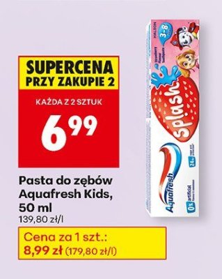 Pasta do zębów Aquafresh Kids promocja w Biedronka