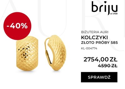 Kolczyki złoto próby 585 promocja w Briju
