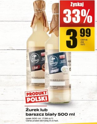Żurek lub barszcz biały 800 ml promocja w Supeco