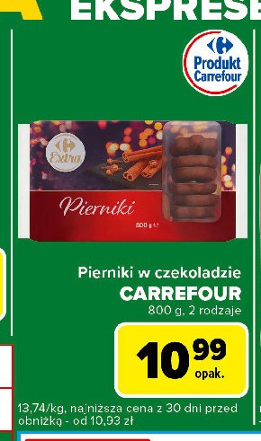 Pierniki w czekoladzie Carrefour extra promocja w Carrefour Express