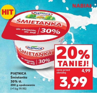 Śmietanka 30% tł. promocja w Kaufland