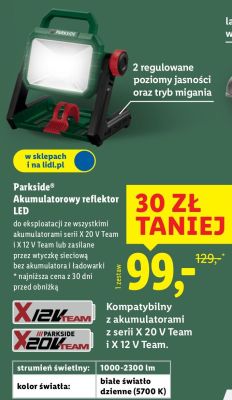 Parkside Akumulatorowy reflektor LED promocja w Lidl