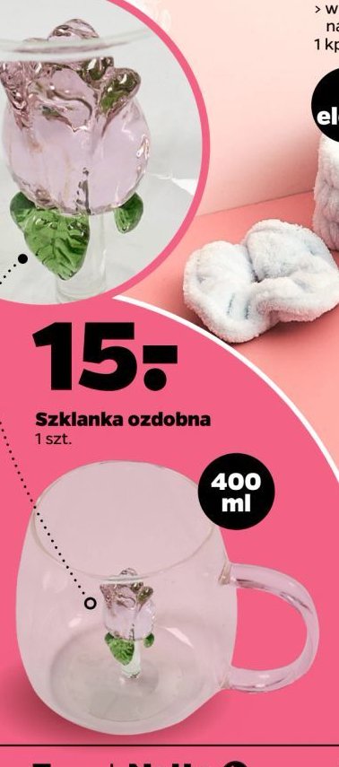 Szklanka ozdobna 400 ml promocja w Netto