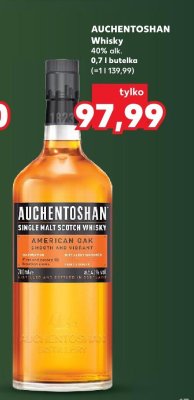 Whisky AUCHENTOSHAN 40% alk. 0,7 l butelka promocja w Kaufland