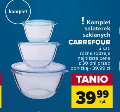 Zestaw salaterek sklanych Carrefour promocja