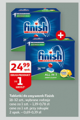 Tabletki do zmywarek lemon Finish all in 1 promocja