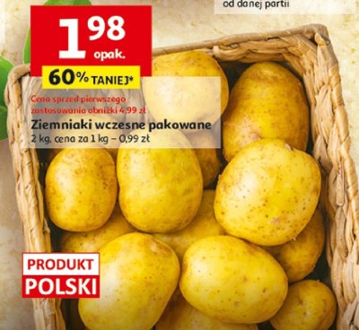 Ziemniaki wczesne pakowane promocja w Auchan