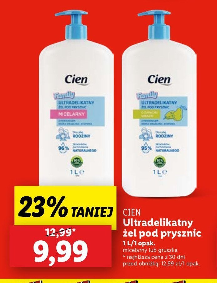 Żel pod prysznic ultradelikatny gruszka Cien promocja