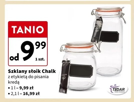 Słoik chalk do pisania z kredą 1 l Tadar promocja