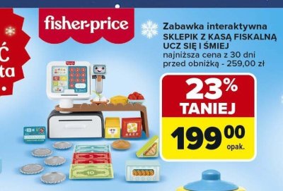 Zabawka interaktywna SKLEPIK Z KASĄ FISKALNĄ UCZ SIĘ I ŚMIEJ Fisher-Price promocja w Carrefour