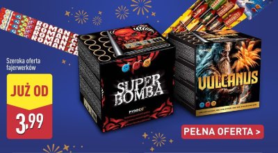 Fajerwerki, różne rodzaje promocja w Aldi