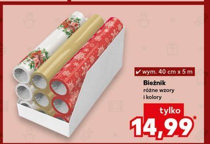 Bieżnik świąteczny 40 cm x 5 m promocja